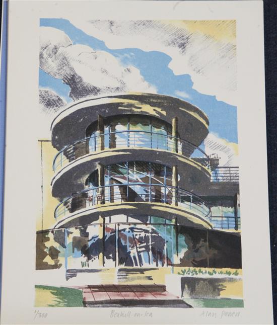 Alan Powers (1955-) Seaside Lithographs; Eight Views of the South Coast 9 x 11.5in.